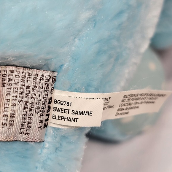 Baby Ganz Sweet Sammie Blue Elephant Polka Dot feet 20inch Stuffed Plush Animal - Picture 10 of 13